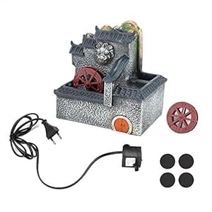 Bonsai decoratie, mini hars binnenplaats, huisvorm, stromend water, bonsai ornament home desktop decoratie (220V)