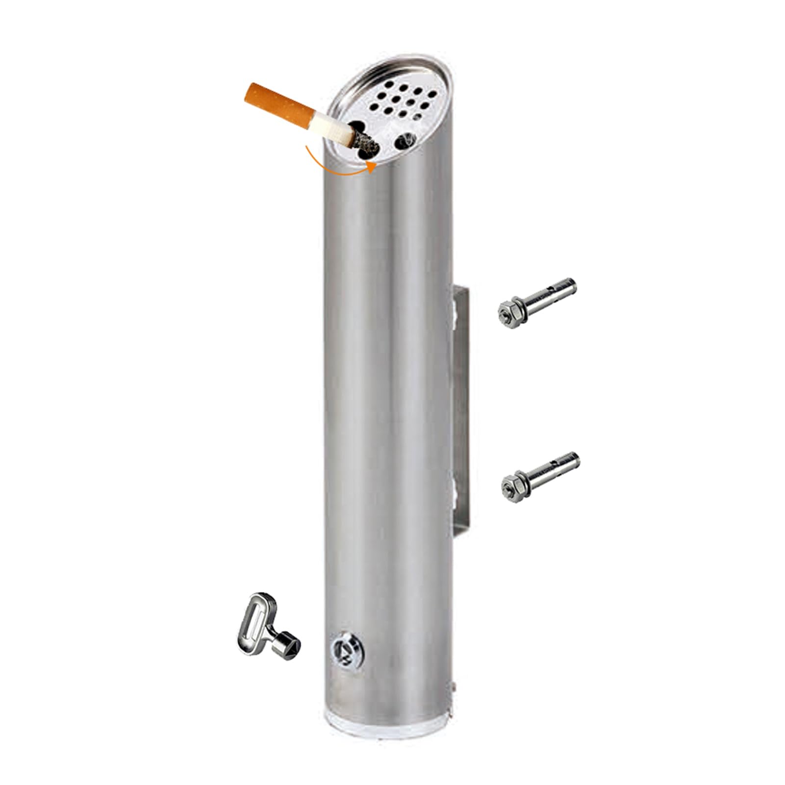 Wall mounted ashtray, Wall Mounted Ashtray Outside Pub Garden Office Cigarette Butt Can Lockable Bin for, Patio, Hotel(Color6,40x8cm)