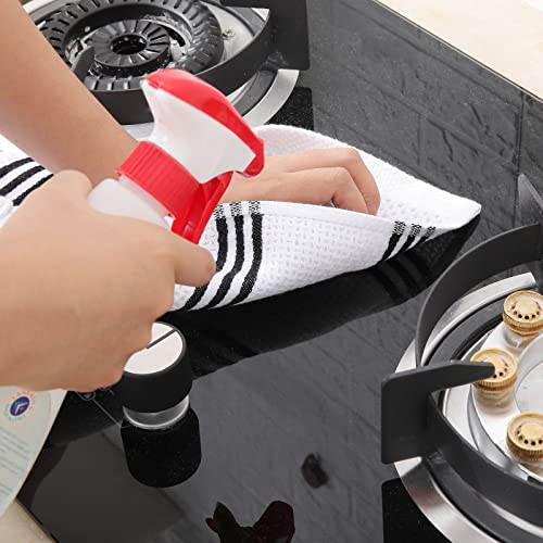 Homaxy 100% Cotton Waffle Weave Stripe Kitchen Towels, 13 X 28 Inches, Super Soft And Absorbent Dish Towels For Drying Dishes, 4-Pack, White & Black #TOP3