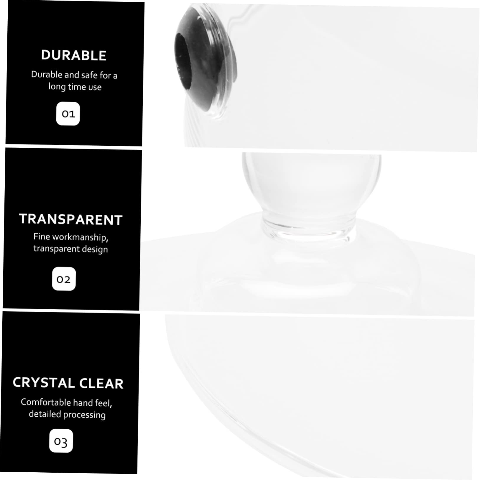 Couvercle Transparent pour Plat en Verre, Cloche Dessert 1 Pièce