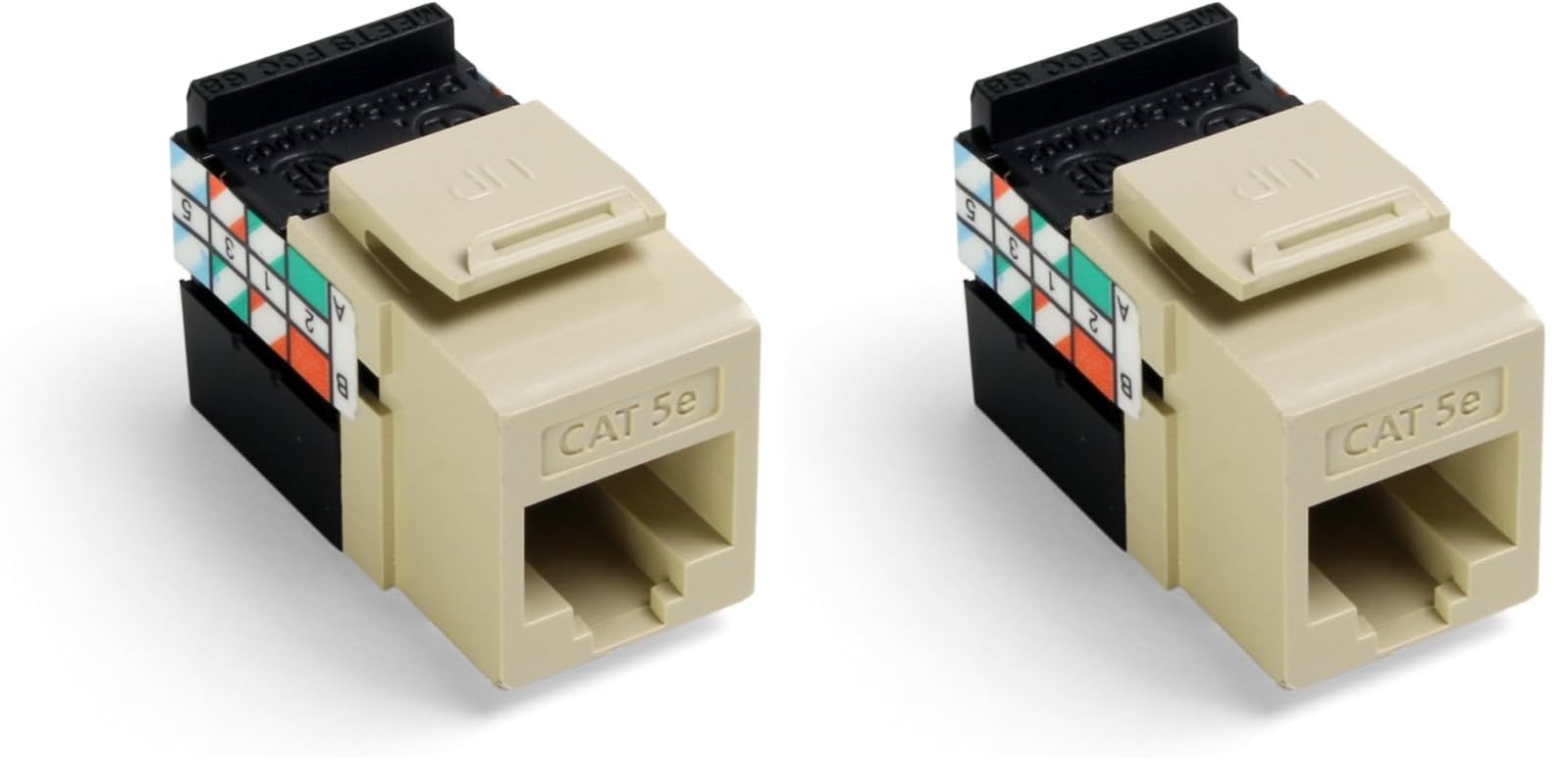 Leviton 5G108-RI5 GigaMax 5E QuickPort Connector, Cat 5E, Ivory (Pack of 2)