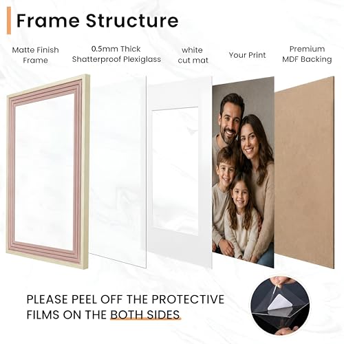 Image of Art Street Pink Collage Photo Frame Set of 13 for Wall Decor | Multi Size Family Picture Frames Gallery Wall Set | Modern Photo Frames for Living Room, Bedroom, Hallway & Home Decoration