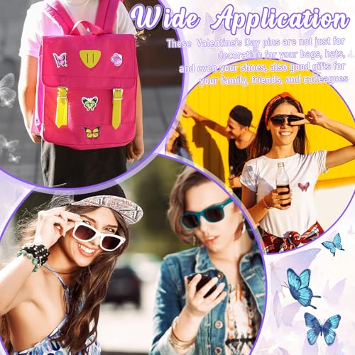 Image of Memorywuu 120 Pcs Butterfly Pins Bulk Lapel Acrylic Pin Women Backpack Brooch Colorful Pins Gifts for Party Decoration