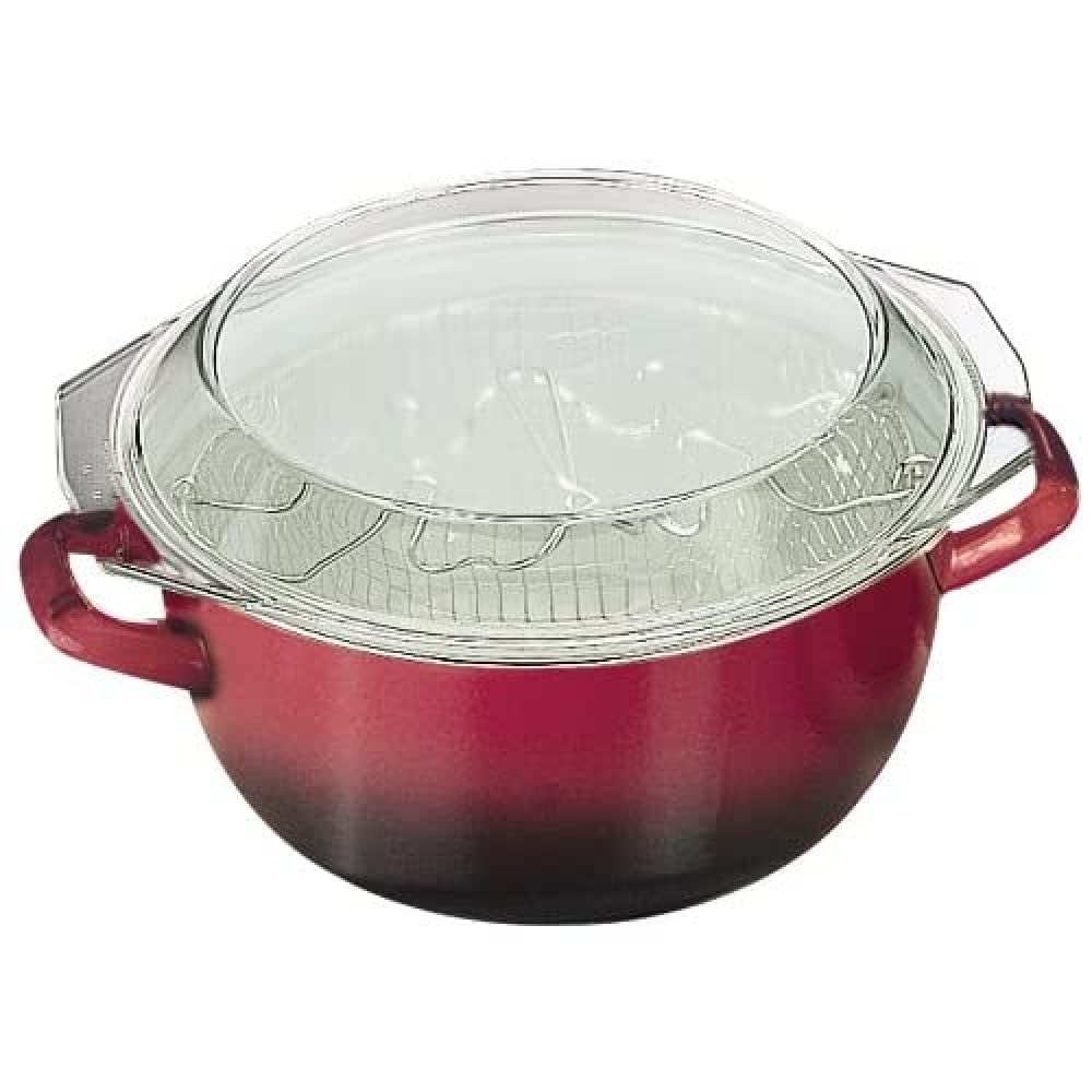 IBILI Volcan Fryer with Basket and Lid, 24 cm, Enamelled Steel, Suitable for Induction Hobs