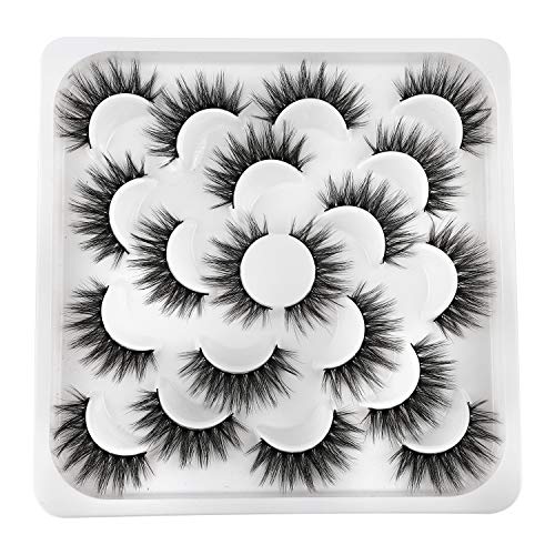 10 Pairs False Eyelashes, FANXITON Fluffy Volume Faux Mink Lashes