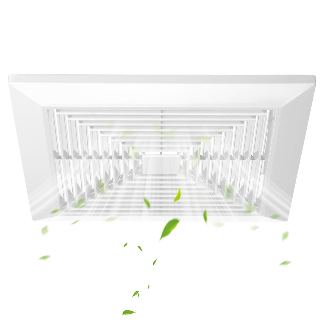 TEHAUX 14 x 14 inch Large Bathroom Exhaust Fan Cover, Ceiling Vent Grille Replacement with Metal Springs, Easy Install Air Ventilation Duct Cover for Home & Office