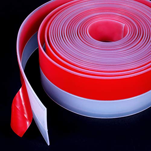 Torrami Wide Silicone Weather Stripping 3 Inch Width 20 Feet Length, Draft Stopper Seal For Barn And Garage Door Under Bottom,Top, Sides, Transparent #TOP2