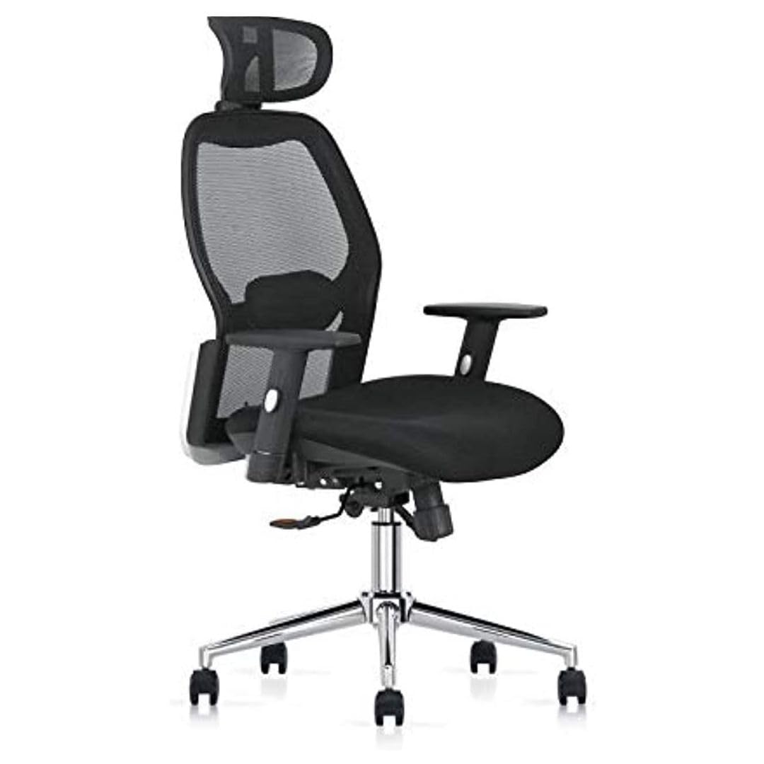 Multi Home Furniture Black Mesh Office Chair – Ergonomic Chair with Adjustable Height, Headrest, Recline & Lumbar Support, High Back Swivel Desk Chair, Gaming Chair, Computer Chair for Home & office