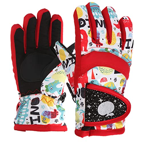Luvas de esqui de inverno à prova de vento para meninos e meninas, para patinação ao ar livre, neve,