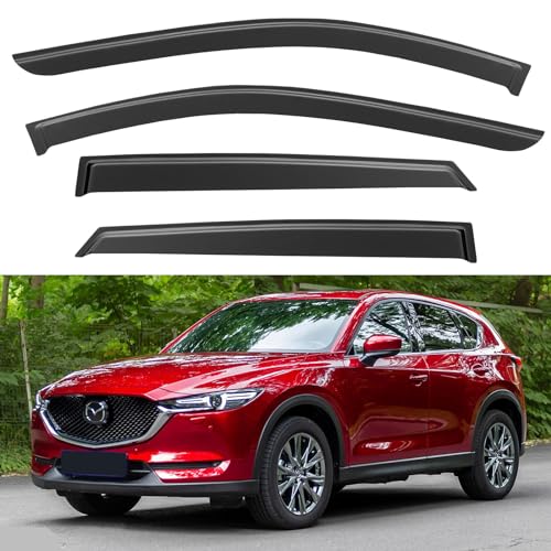 Image of Window Visors Rain Guards Shield for 2017-2025 Mazda CX5, Out-Channel Window Vent Wind Deflectors Visors Shades for 17-25 CX-5