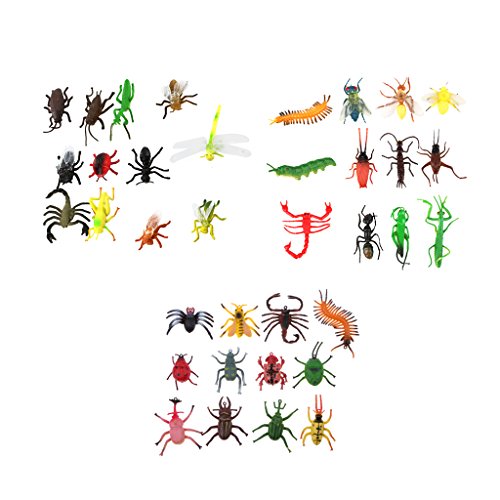freneci 36pcs Insetti in Plastica Insetti Modello Animali Animali Scherzi per Bambini Scherzi Giocattoli