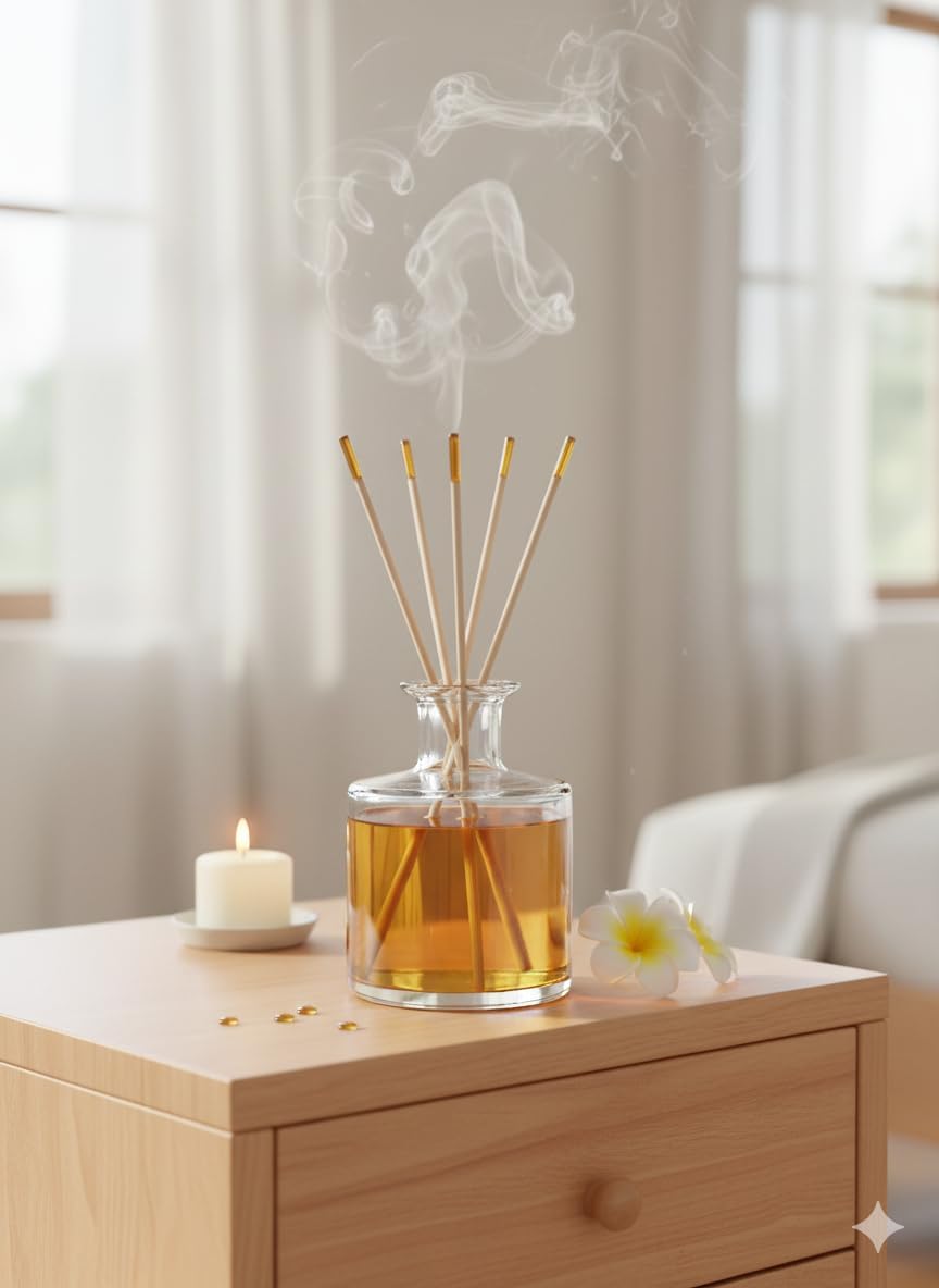 McMus Natural White Reed Sticks for Diffuser – 7.5 Inch Rattan Aroma Diffuser Sticks for Home Fragrance, Ideal for Bedroom, Living Room, Guest Room – Elegant Room Decor (Pack of 60 Stick) 1