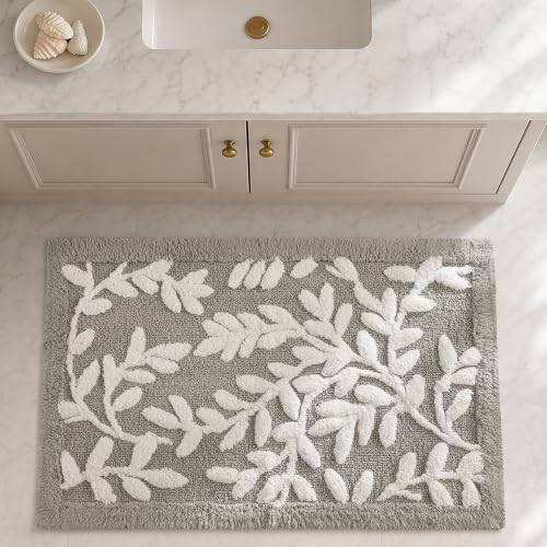 Madison Park Serene Tufted Textured Cotton Bath Rug, 21 x 34, Grey - image 1