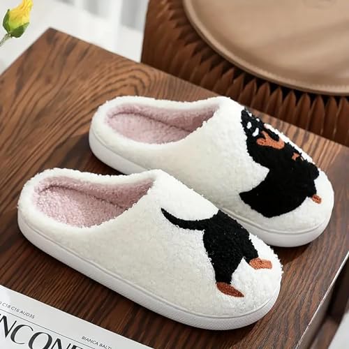 Image of Women's Men's Happy Face Heart-shaped Cat Slippers - Retro Leopard Print, Memory Foam, Soft Plush, Warm, Anti-Slip Home Shoes
