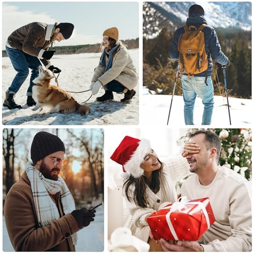 Bufanda y guantes para pantalla táctil con gorro de invierno para hombre 6