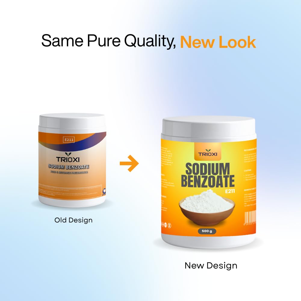 Trioxi Sodium Benzoate 500 Gram Bottle – High-Purity Preservative for Food & Beverage