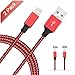 Produktbild Avoalre iPhone Ladekabel 2M [MFi Zertifiziert] Lightning Kabel für den Neuen AirPods, iPhone 11/11 Pro/XS Max/XS/XR/X/8/7/6s/6 Plus, iPad - 2 Pack Schwarz-rot