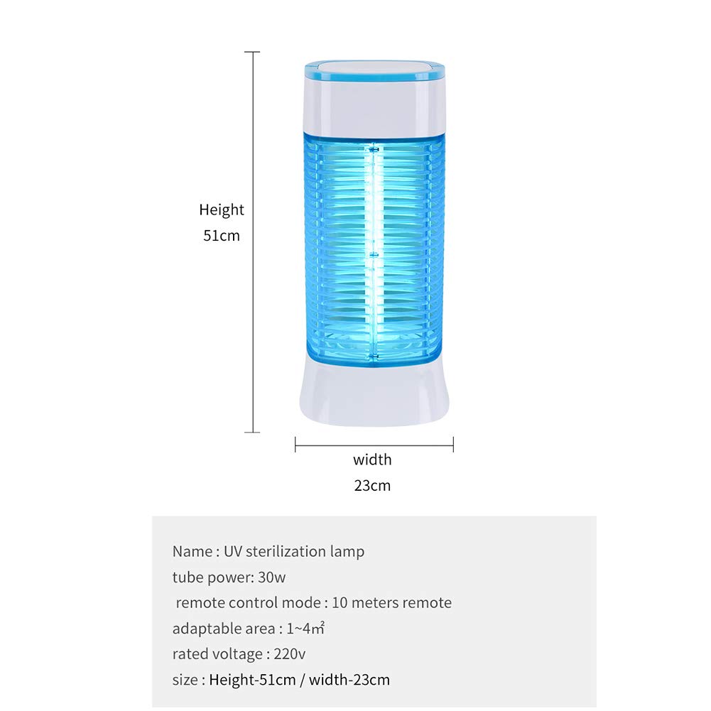 Luz de esterilización UVC portátil de 30 W, lámpara de ozono ultravioleta para el hogar Lámpara de escritorio ultravioleta para purificador de aire de viaje en el hogar