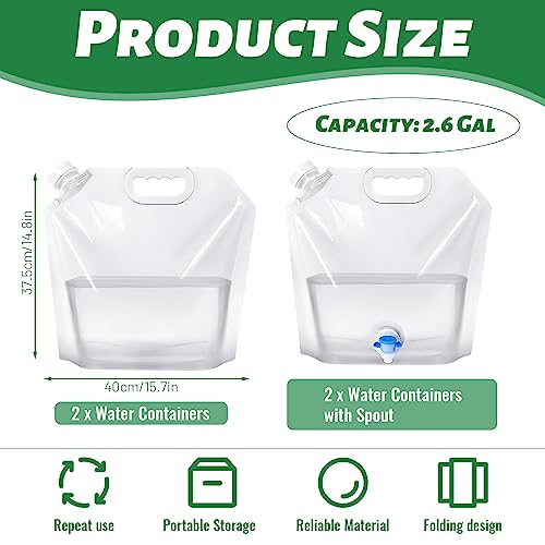 Réservoir d'eau pliable plastique sans fuite pour voyage et randonnée - 3