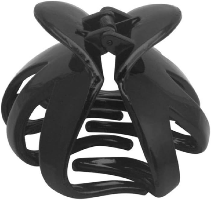 Suweqi Women Octopus Claw Hair Clip Hairpin Accessory Curved Design Heart Shape Handle (Black)