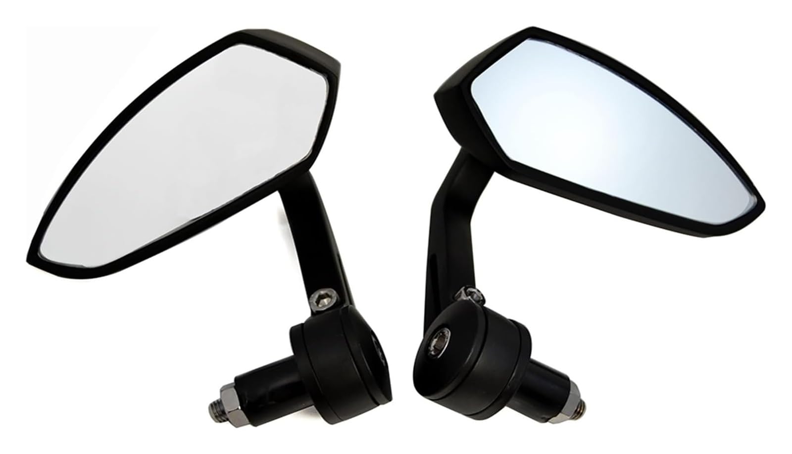Retrovisores moto negros de alta resistencia para manillar retrovisor lateral ajustable 7