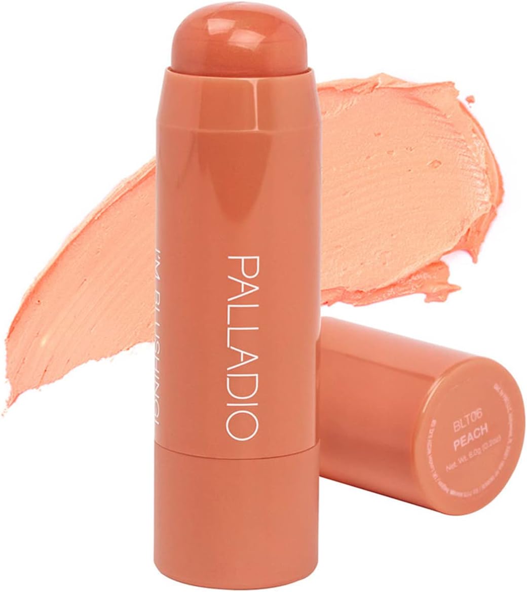 I'm Blushing 2in1 Cheek and Lip Tint Buildable Lightweight Cream Blush Sheer Multi Stick Hydrating formula All day wear Easy Application Shimmery Blends Perfectly onto Skin, Peach, 1 Count
