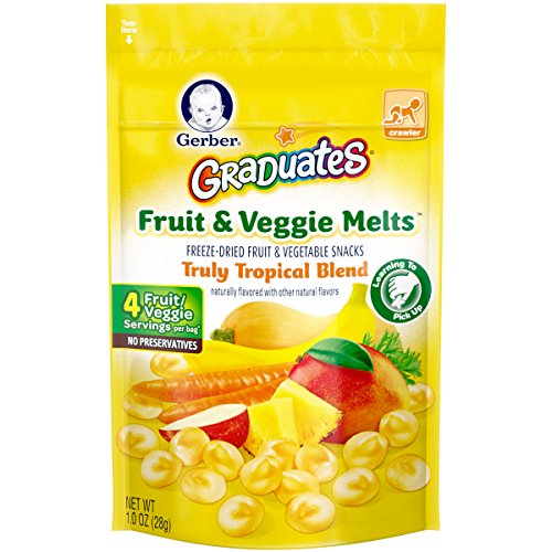 Gerber Crawler Fruit & Veggie Melts Truly tropical Blend Baby Snacks - 1oz