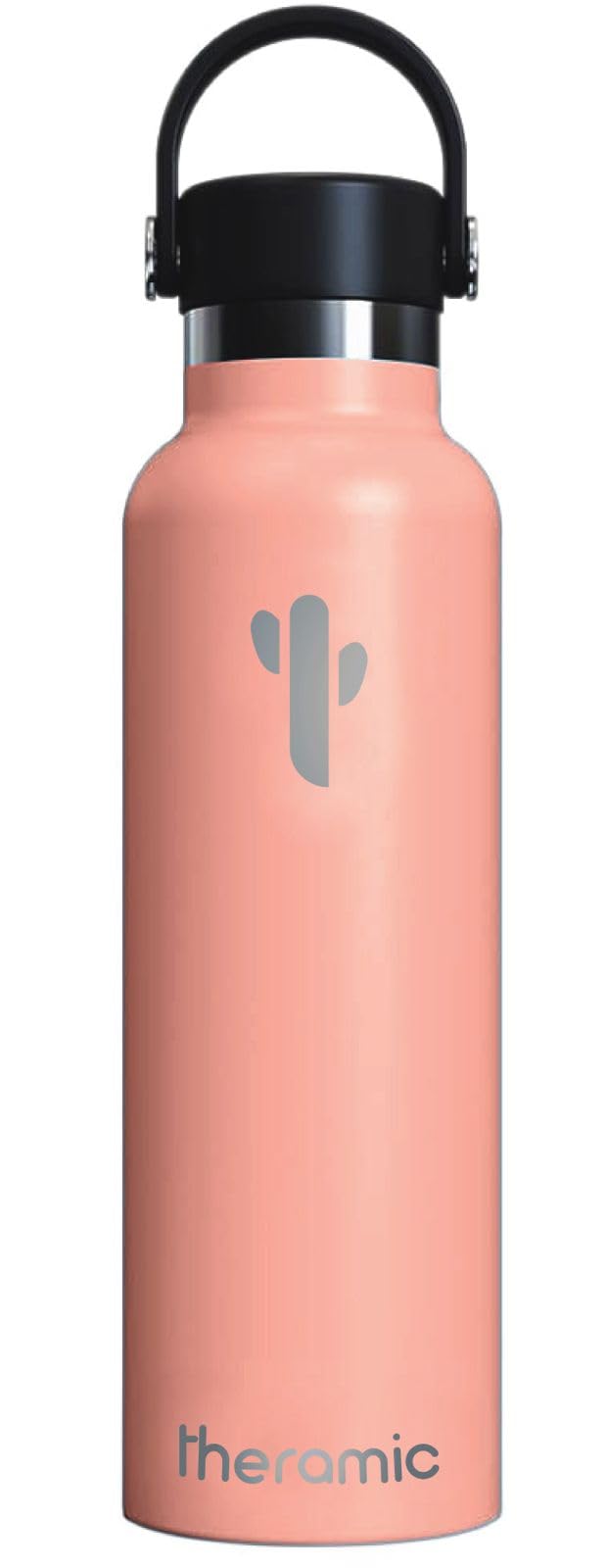 Borraccia Termica da 600 ml in Acciaio Inox con doppia parete esterna e rivestimento interno in ceramica. Colore rosa.