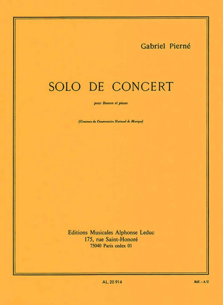 Gabriel Pierne - Solo de Concert (Bassoon and Piano)