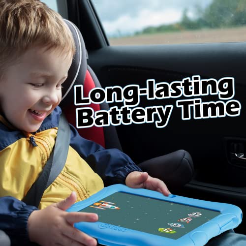 Image of Contixo V9 Kids Tablet, 7 inch HD Android Tablet with Parental Controls, Blue | 7 inch HD display, Android 11, 32GB storage, Wi-Fi, dual cameras, parental controls, protective case, ages 3-7.