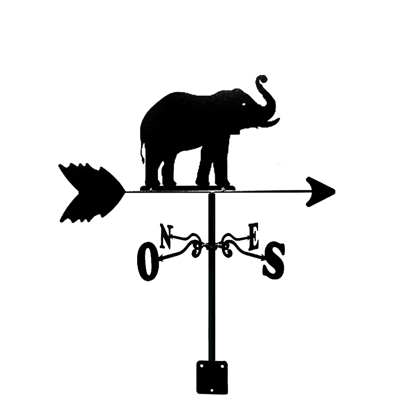 TAXXII wind vane Weathervane Metal Wind Vane For Yards with Elephant Girl And Pet Ornament Direction Indicator for Roof Yard Measuring Tool (Elephant)