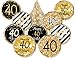 Black and Gold 40th Birthday Party Favor Labels | 216 Stickers