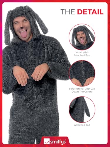 Smiffys Fluffy Dog Costume, Grey Halloween und Karneval