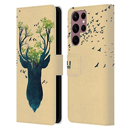 Étui Cuir Premium Samsung S22 Ultra 5G Élégante Silhouette Faune et Flore