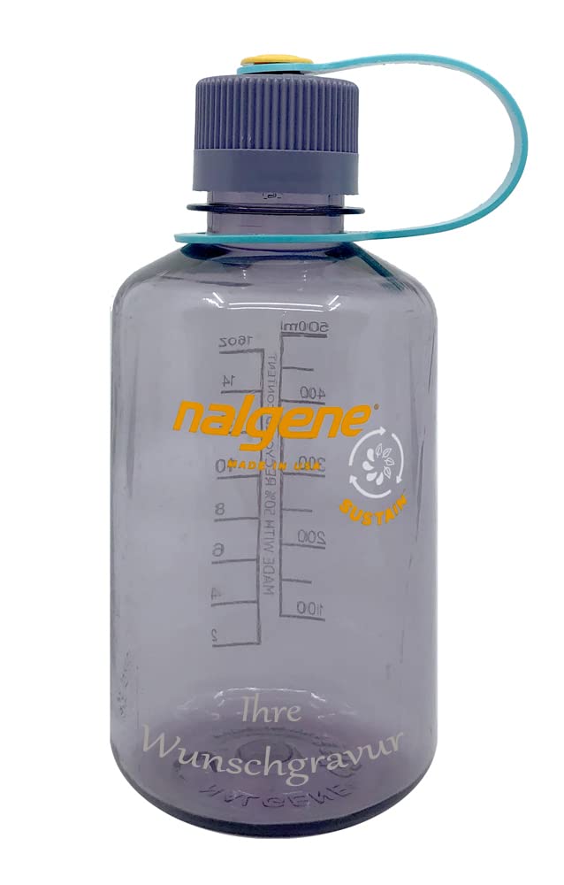 Nalgene EH-Sustain Water Bottle - 0.5 L (Aubergine, with Name Engraving, 0.5 Litre)