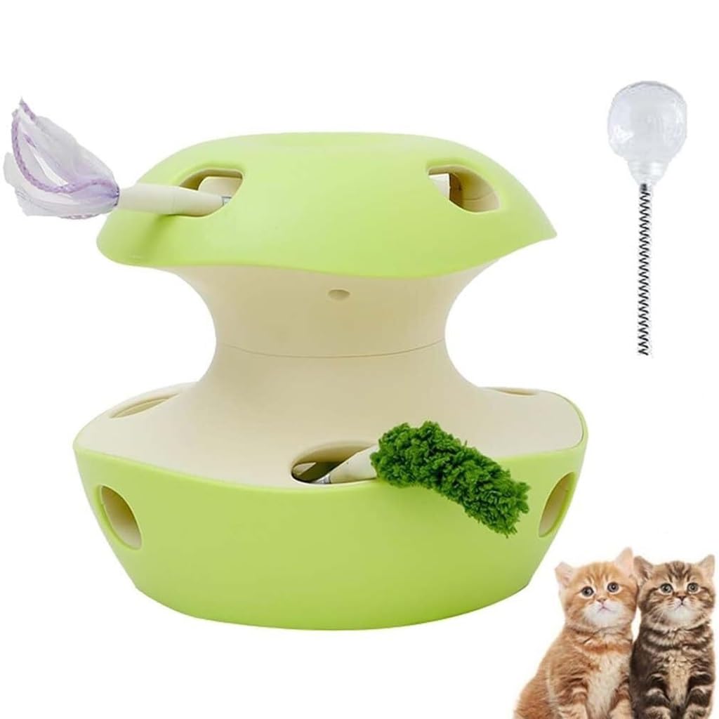 Chat Jouet électrique en Forme de Jouet ludique Chat pôle Papillon Chenille Auto-Amusant soulager l'ennui Chat Jouet(A)