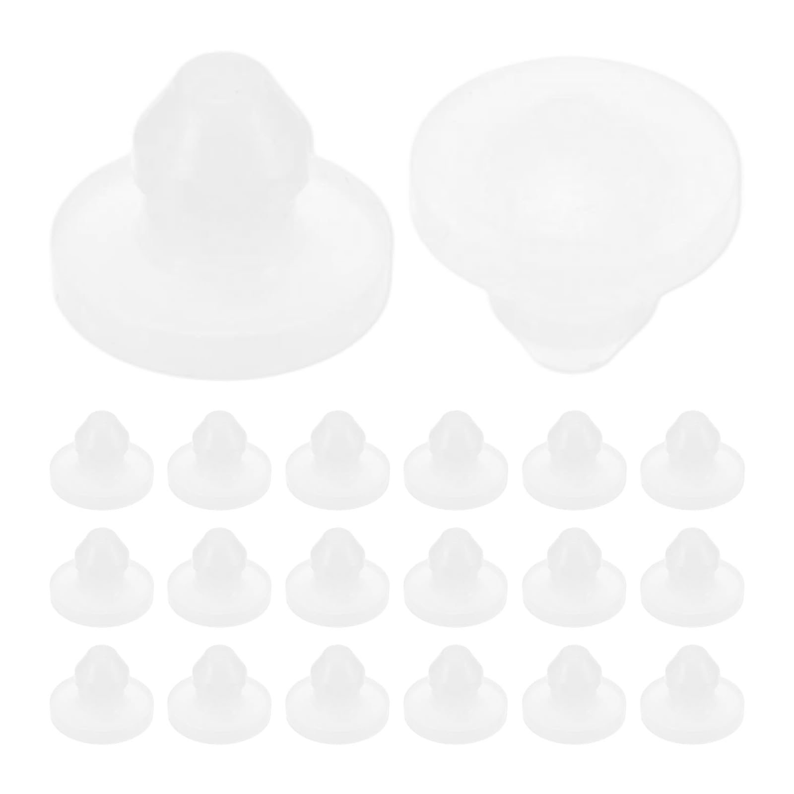M METERXITY 50 Pack Silicone Hole Plugs - Snap in Locking Hole Plugs, Waterproof & Flexible, Apply to Automotive/Industrial/Wiring/Furniture/Offices/Kitchens (3.5mm, Clear)