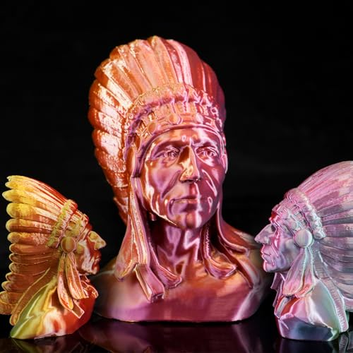 Image of Gratkit Silk Tri-Color PLA Filament,Coextrusion PLA Filament 1.75mm, -0.03mm, 1KG /Roll, Silk PLA Blue & Gold & Red