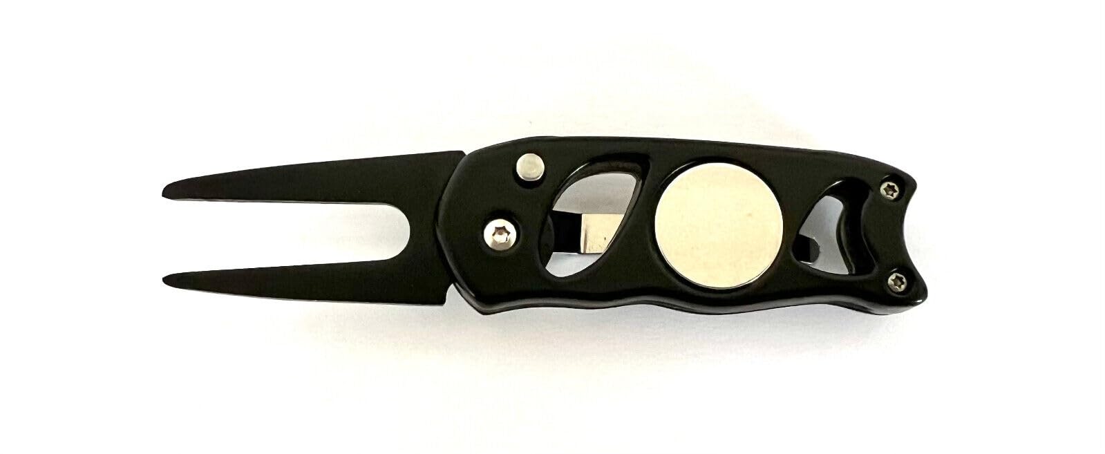 New Golf Switchblade Divot Pitch Mark Repair Tool w/Ball Marker & Pocket Clip