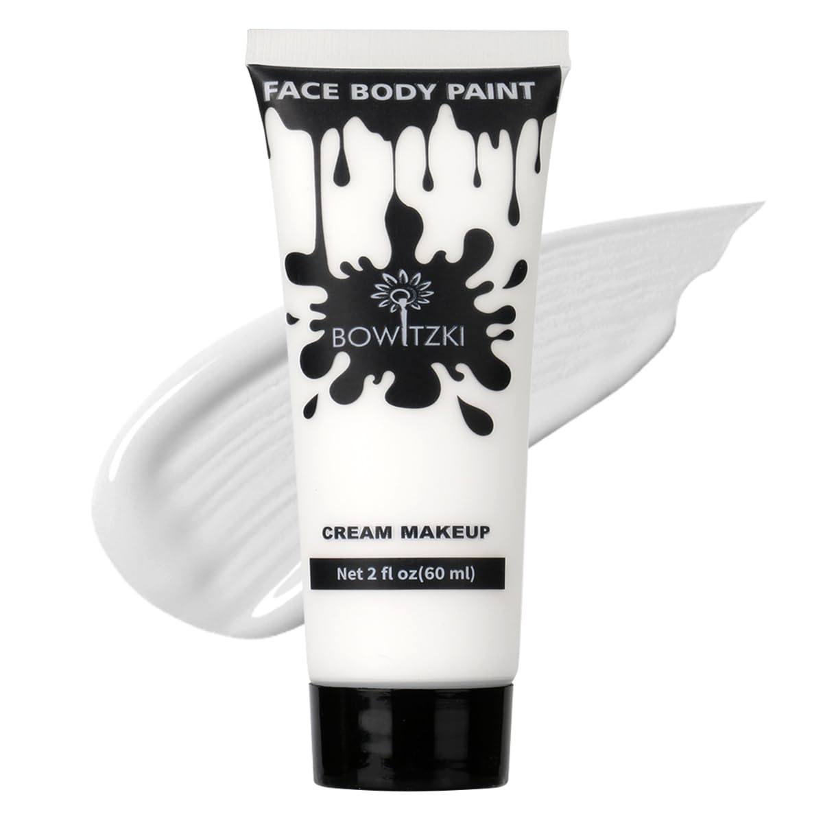 Bowitzki Face and Body Paint 2oz Cream Makeup 60ml Water Based Face Painting Special Effects For Adults Halloween Christmas Party Stage Cosplay (White)