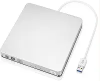 Gravador DVD Externo USB 3.0, Leitor CD/DVD Portátil, Compatível com para Windows e MacBook
