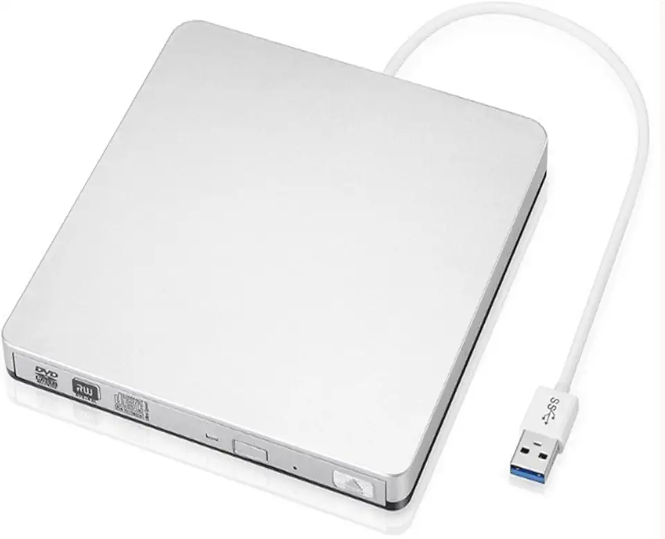 Gravador DVD Externo USB 3.0, Leitor CD/DVD Portátil, Compatível com para Windows e MacBook