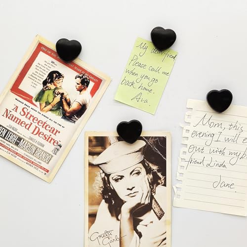 PYJLBX Fridge Magnets, 30 Pcs Strong Magnet Small Magnets, Medium, Plastic, Heart Shape, Black, Heavy Duty - Image 4