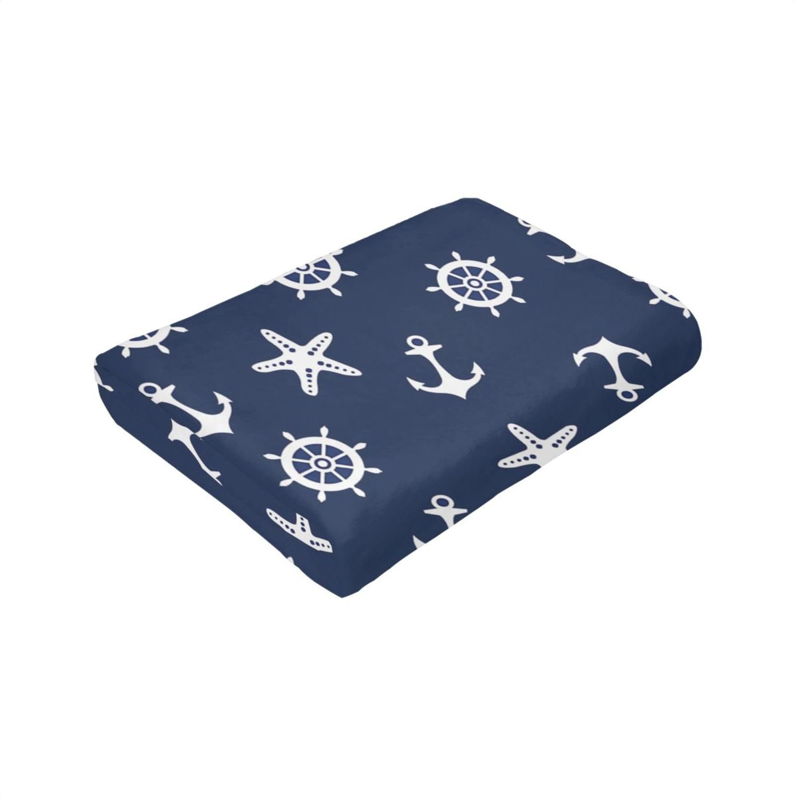 Nautische Anker-Decke Aus Weichem Fleece – 127 X 101,6 Cm, Gemütlich & Warm, Perfekt Für Sofa Oder Als Geschenk
