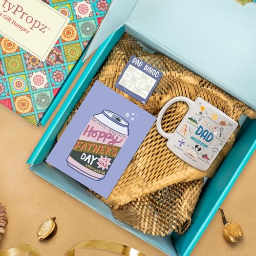 Image of Party Propz Father's Day Gift Hamper for Dad - 3 Pcs Set with Greeting Card, Fridge Magnet, and Coffee Mug - Thoughtful Father's Day Gift Box for Dad, Grandpa, Father-in- Law