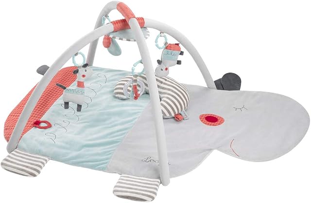 Fehn 059014 koc 3D Activity Loopy & Lotta  zabawa dla niemowląt i małych dzieci od 0 miesięcy  wymiary: 85 x 110 cm