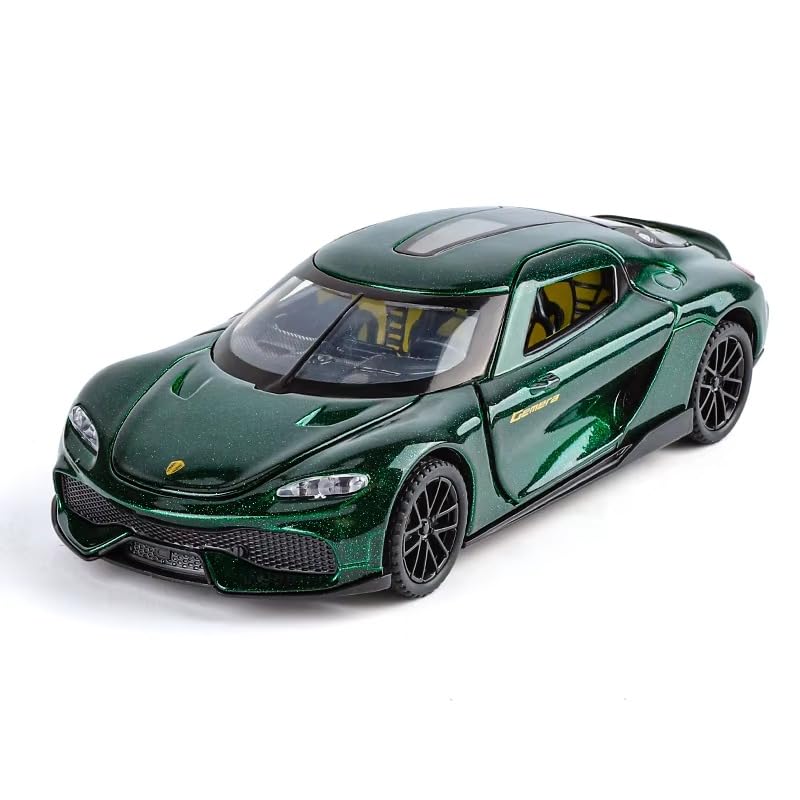 Image of FEXXA 1:32 Scale Koenigsegg Gemera Die-Cast Metal Car with Sport car Openable Doors Light and Sound,Pull Back Function Indoor Outdoor Toy for Kids (Green)
