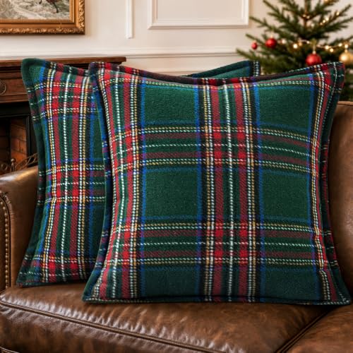 Christmas Plaid Pillow Covers 18x18 - image 1