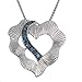 Sterling Silver Blue Diamond Pendant (1/5 cttw) Heart Shape With 18 Inch Chain