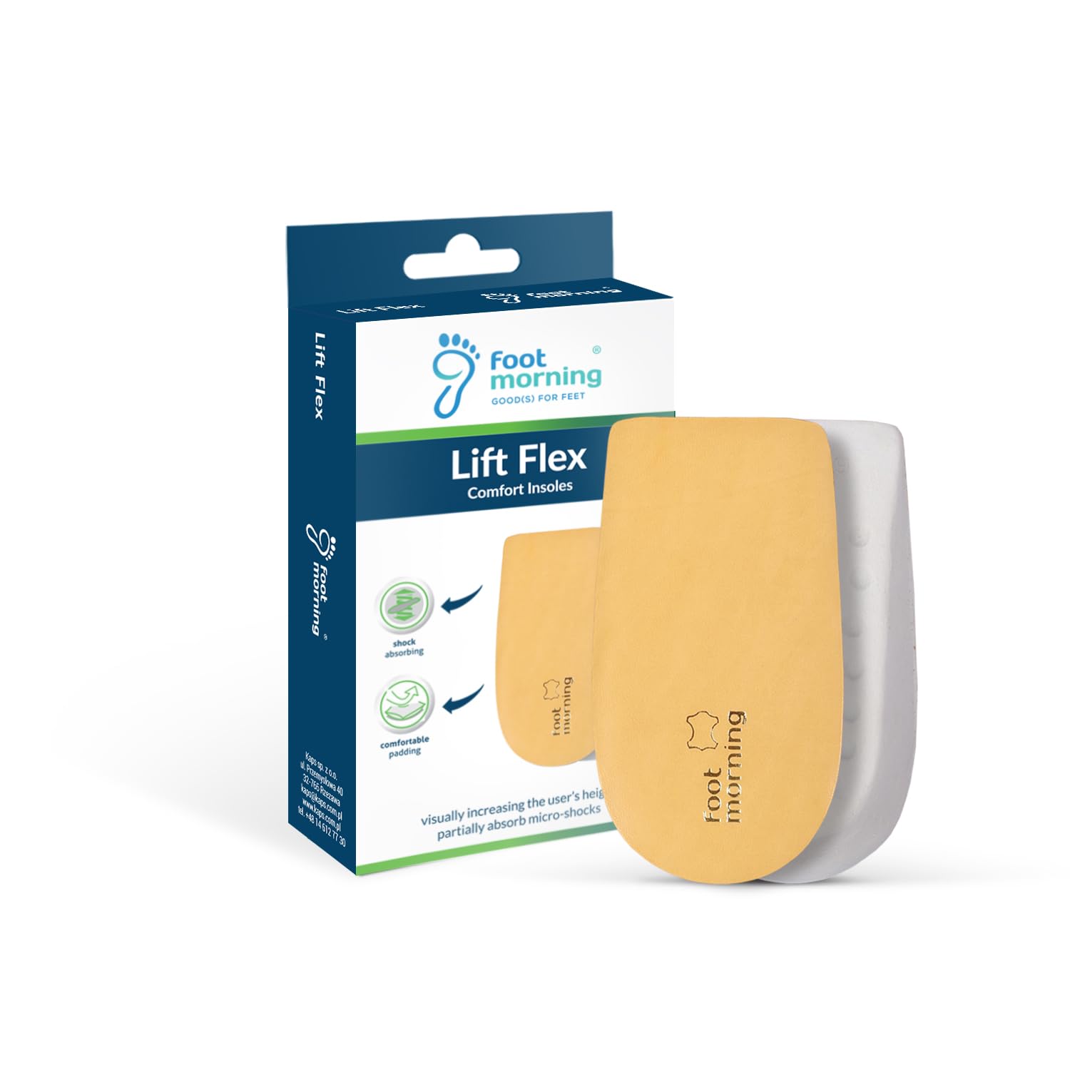 Lift Flex – Solette con Rialzo in Pelle di Pecora, Ammortizzazione Antiurto, Supporto Arco Plantare e Aumento Altezza per Camminate e Lunghe Ore in Piedi, 41/43 EUR, 3 cm